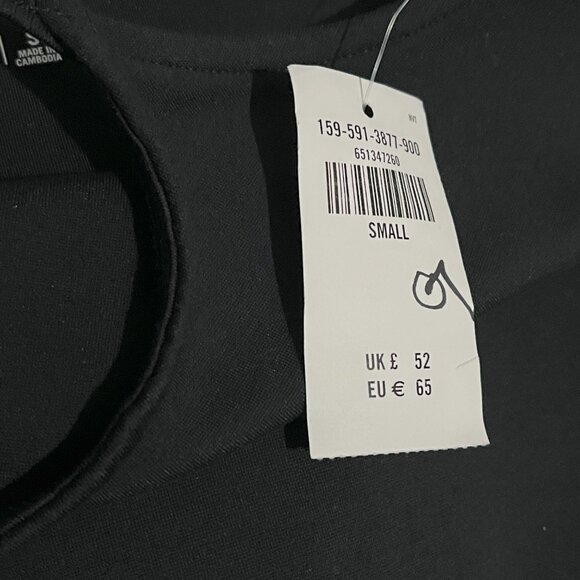 Abercrombie & Fitch Asymmetrical One-Shoulder Ponte Mini Little Black Dress - Picture 5 of 7